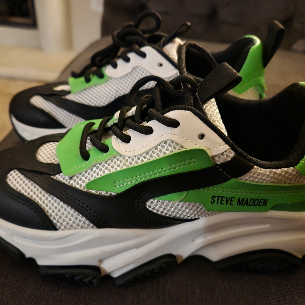 Steve Madden Kids' Green and Black Sneakers